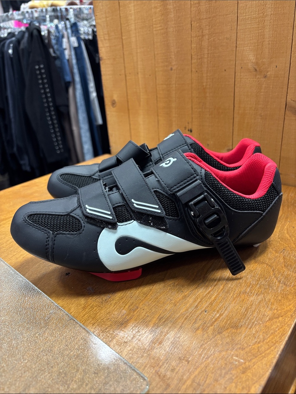 Peloton Black and Red Women's Cycling Shoes